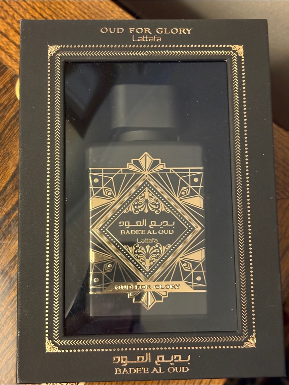 Badee Al Oud perfume in Decorative Bottle - Black and Gold